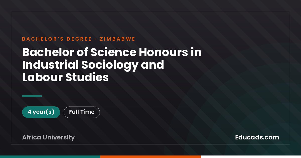 Bachelor of Science Honours in Industrial Sociology and Labour Studies