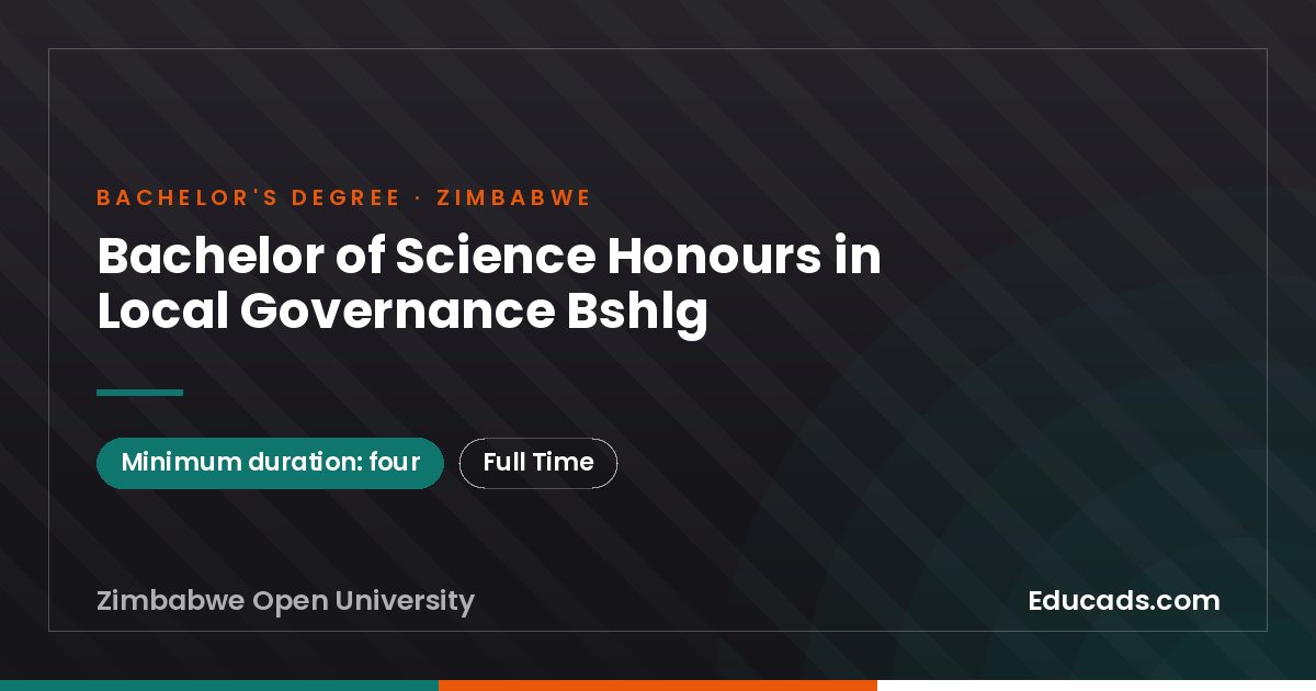 Bachelor of Science Honours in Local Governance Bshlg