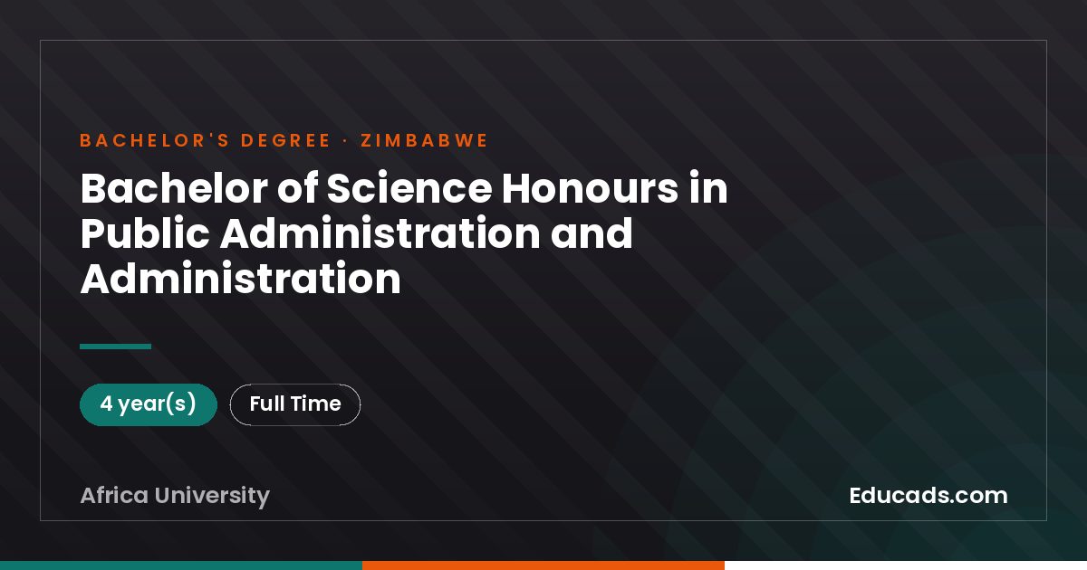 Bachelor of Science Honours in Public Administration and Administration