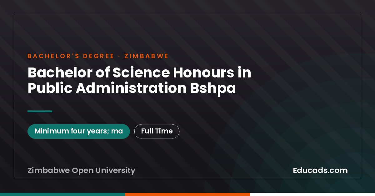 Bachelor of Science Honours in Public Administration Bshpa