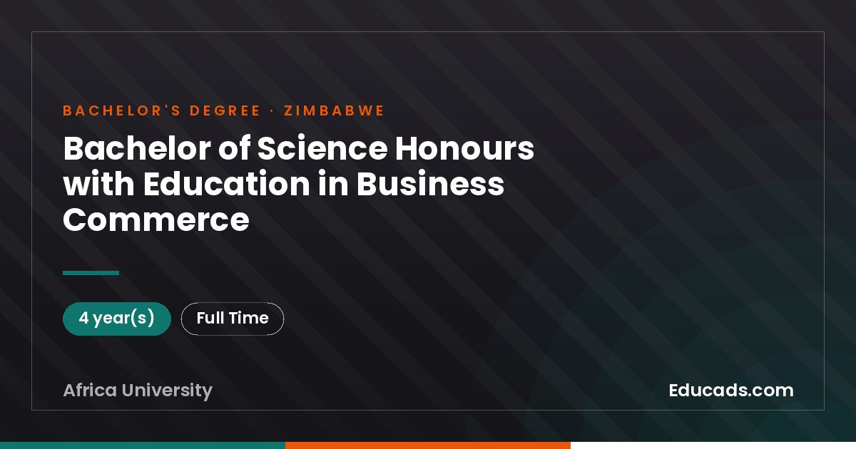 Bachelor of Science Honours with Education in Business Commerce
