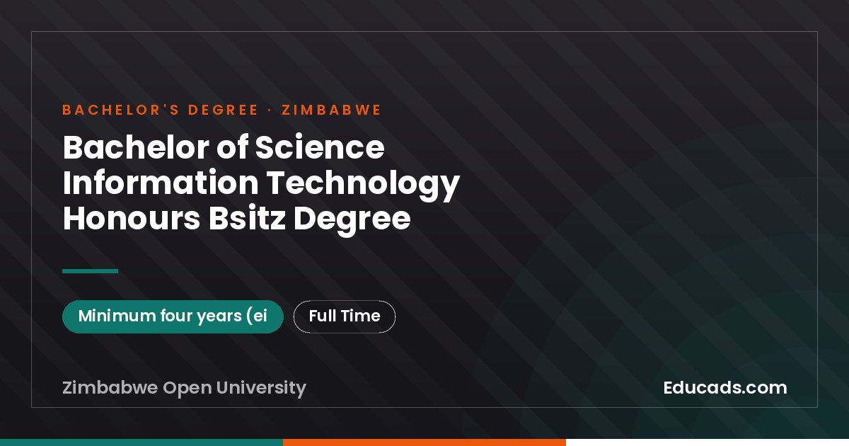 Bachelor of Science Information Technology Honours Bsitz Degree