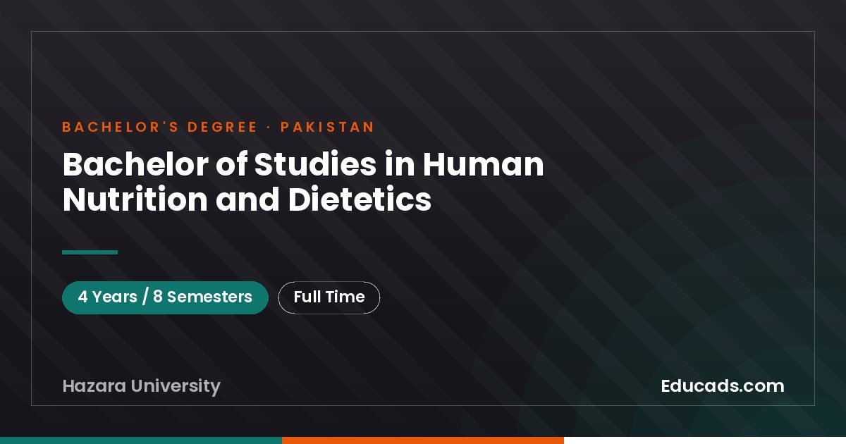 Bachelor of Studies in Human Nutrition and Dietetics