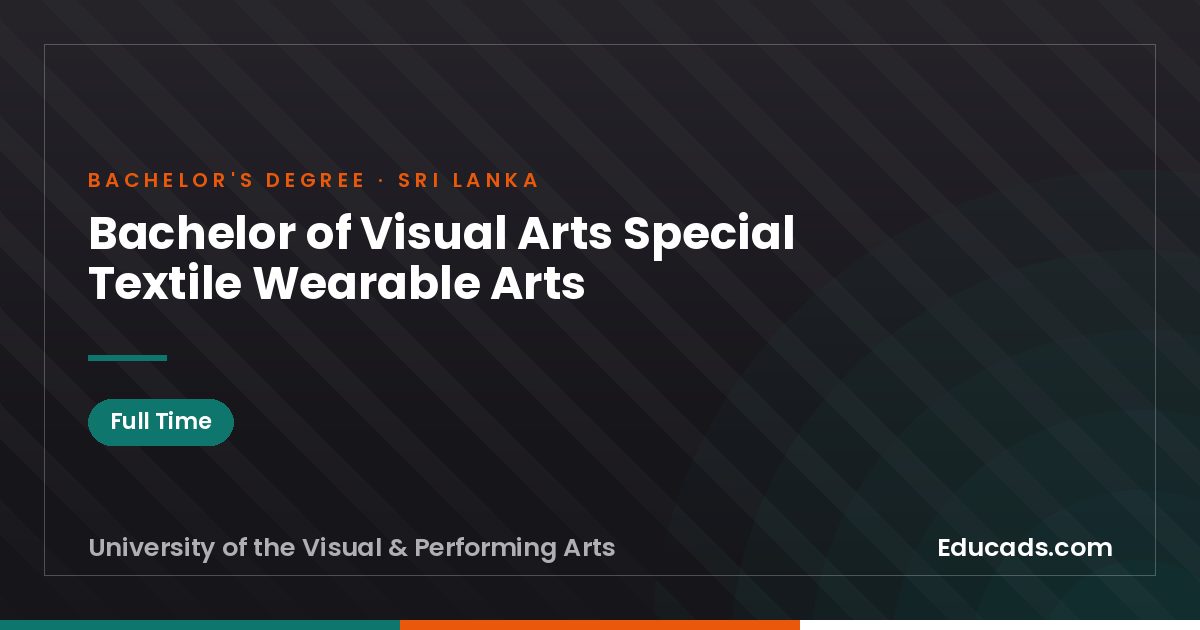 Bachelor of Visual Arts Special Textile Wearable Arts