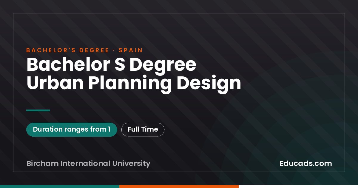 Bachelor S Degree Urban Planning Design