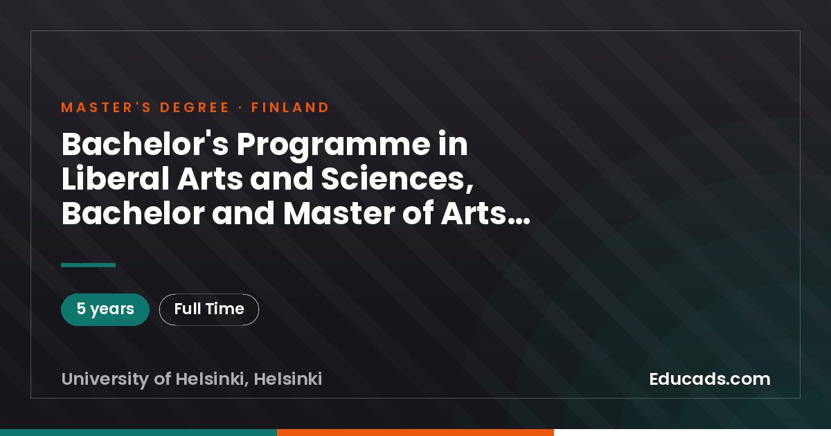Bachelor's Programme in Liberal Arts and Sciences, Bachelor and Master of Arts or Science or Social Sciences