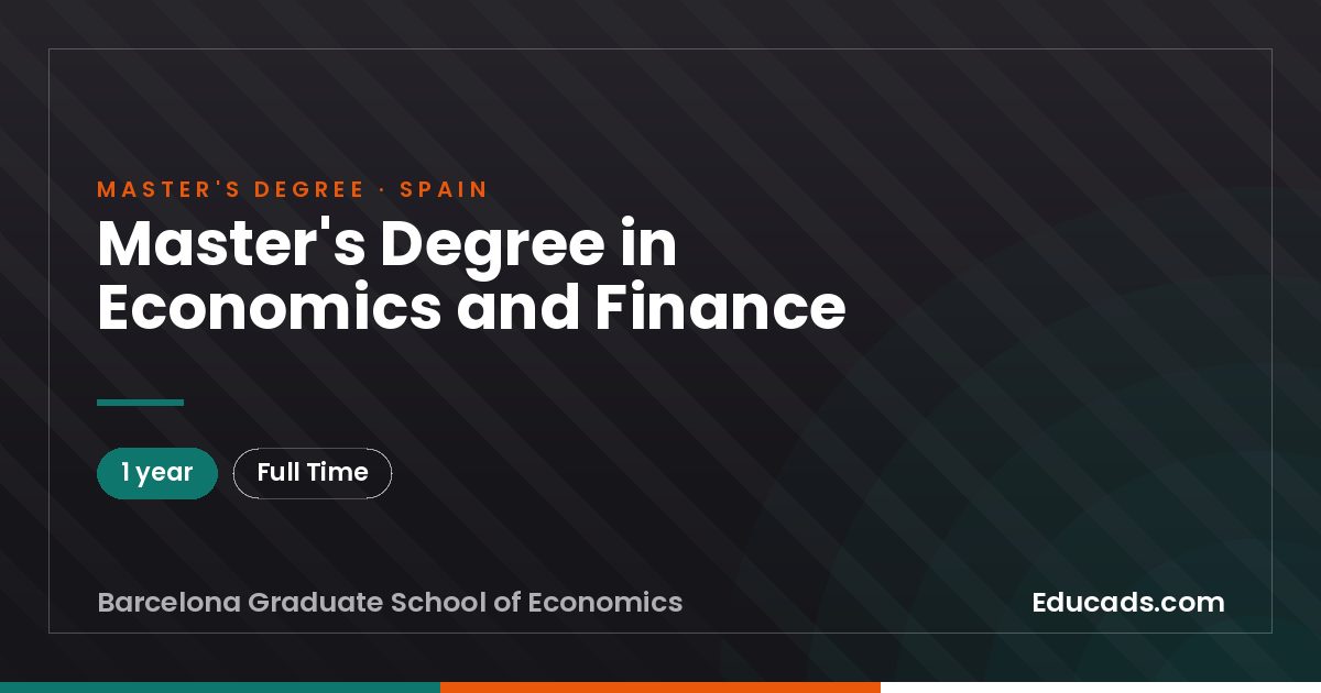 Master's Degree in Economics and Finance
