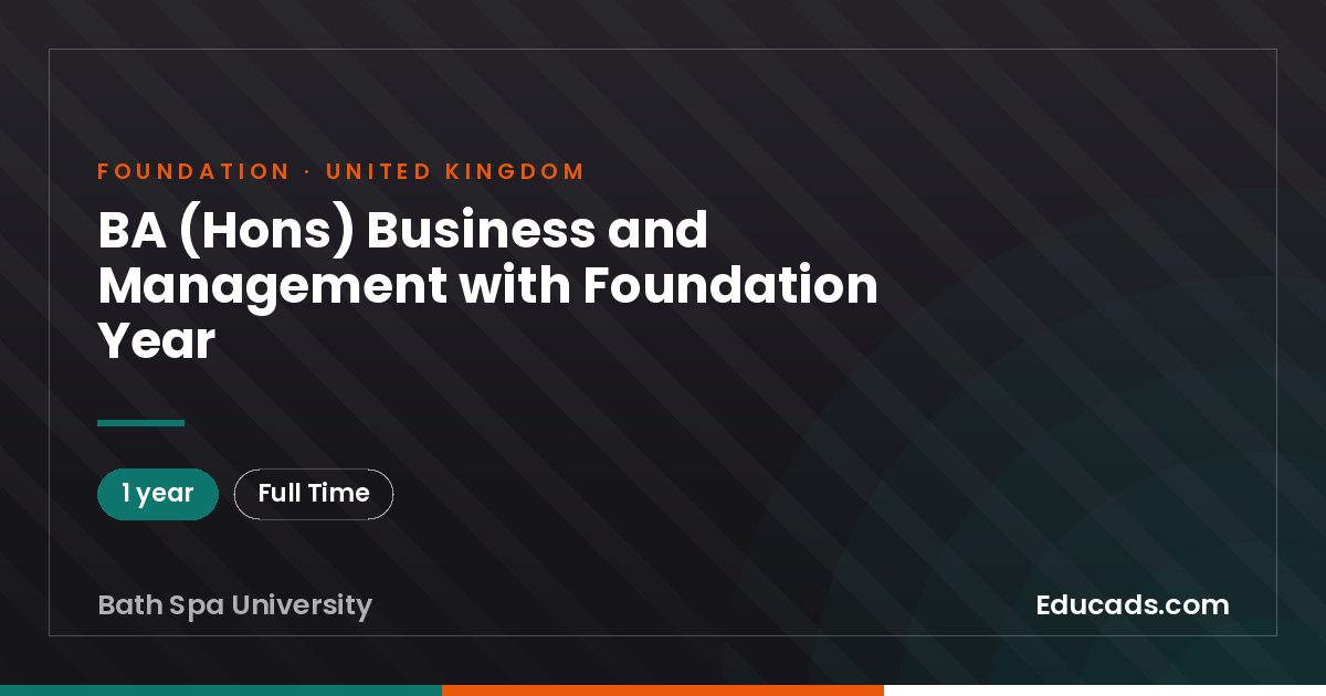BA (Hons) Business and Management with Foundation Year