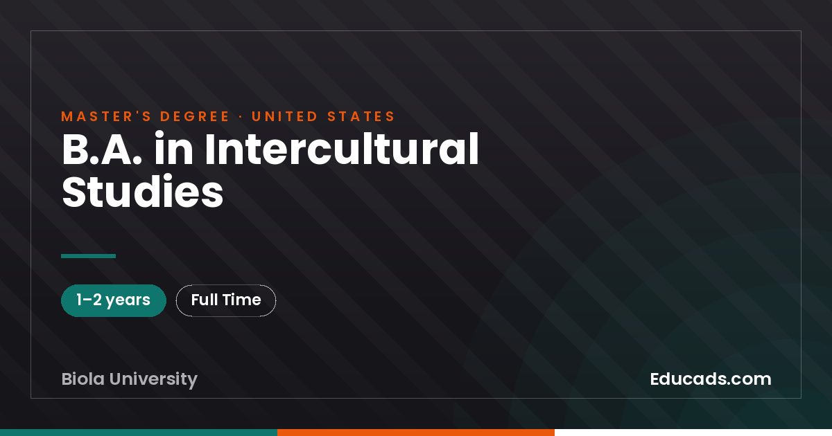 B.A. in Intercultural Studies