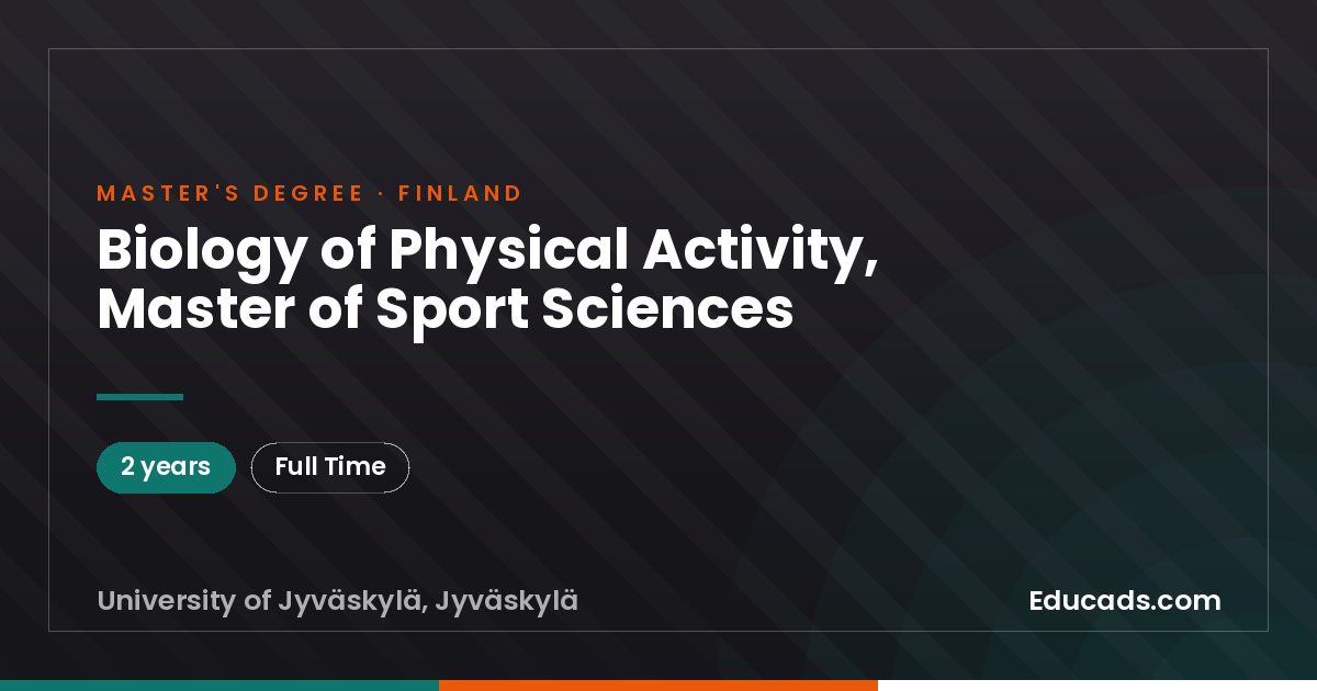 Biology of Physical Activity, Master of Sport Sciences