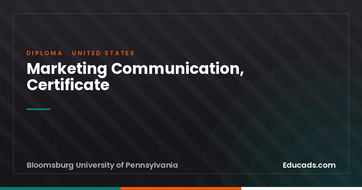 Marketing Communication, Certificate