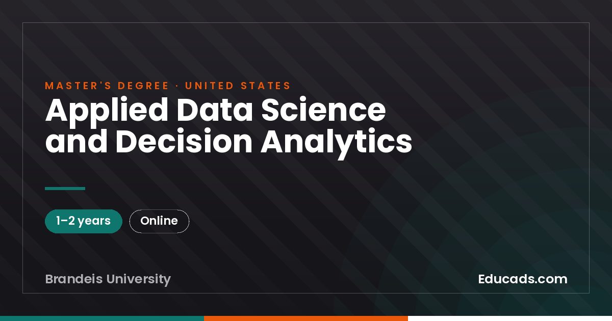Applied Data Science and Decision Analytics