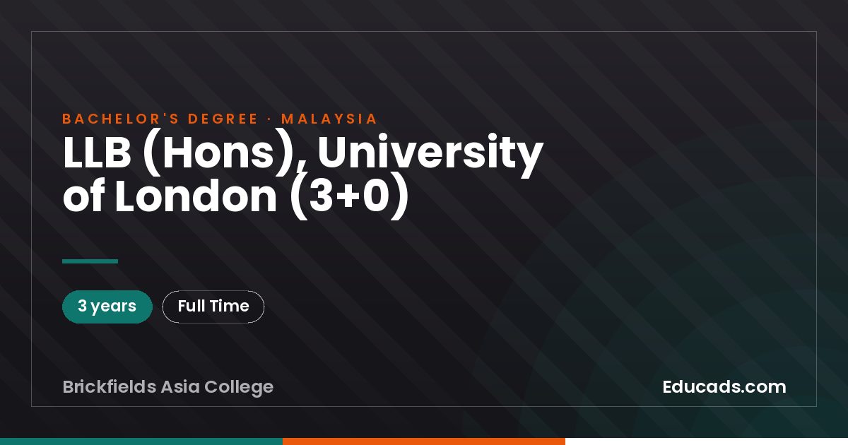 LLB (Hons), University of London (3+0)