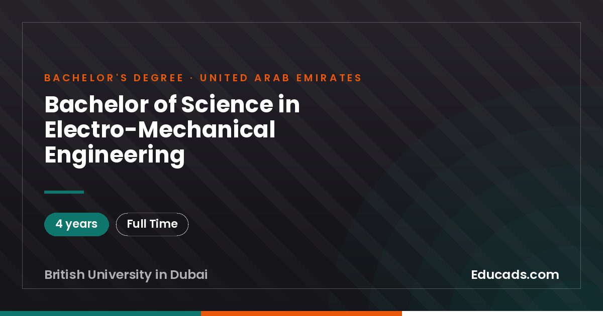 Bachelor of Science in Electro-Mechanical Engineering