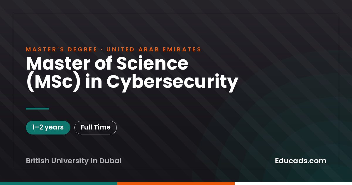 Master of Science (MSc) in Cybersecurity