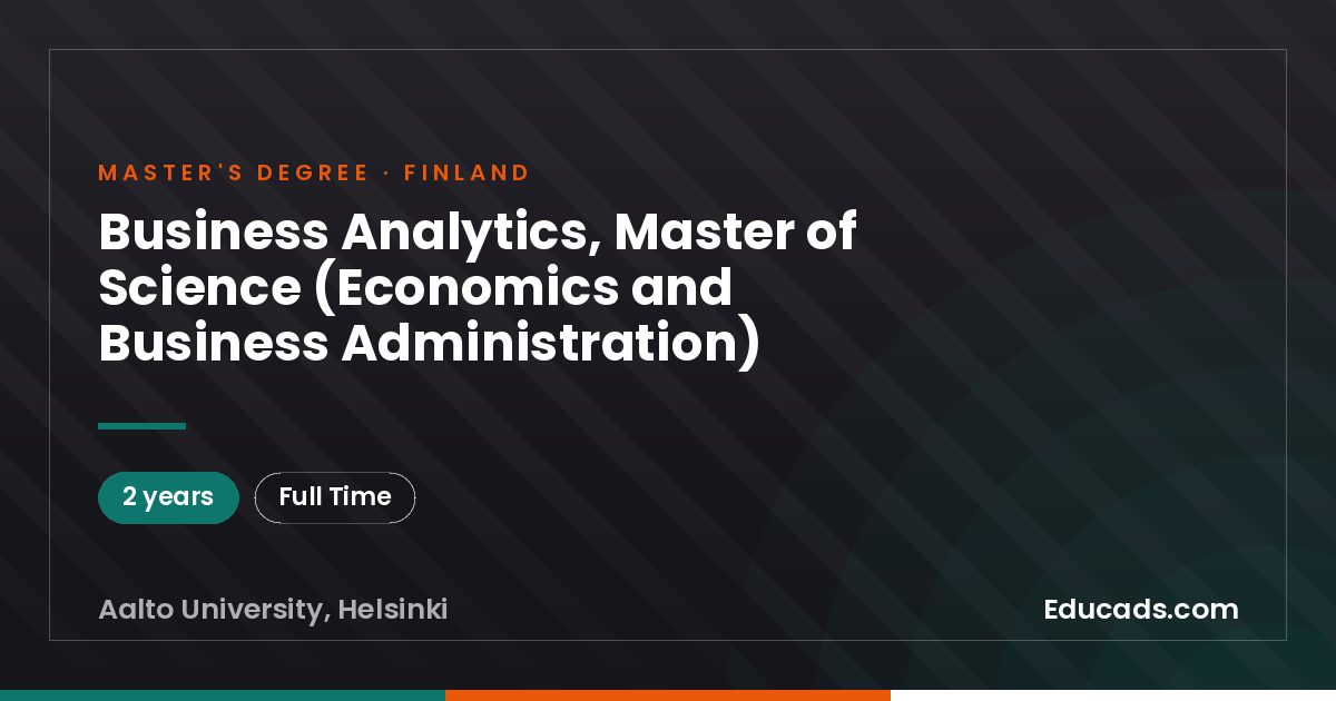 Business Analytics, Master of Science (Economics and Business Administration)