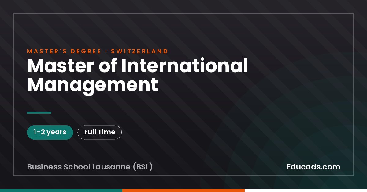 Master of International Management