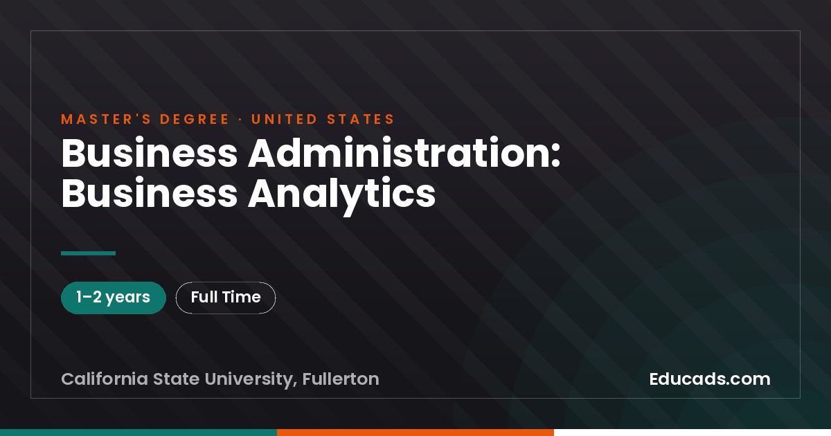 Business Administration: Business Analytics
