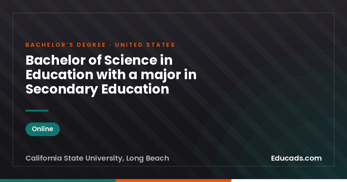 Bachelor of Science in Education with a major in Secondary Education