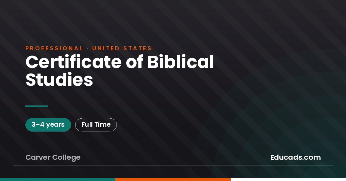 Certificate of Biblical Studies