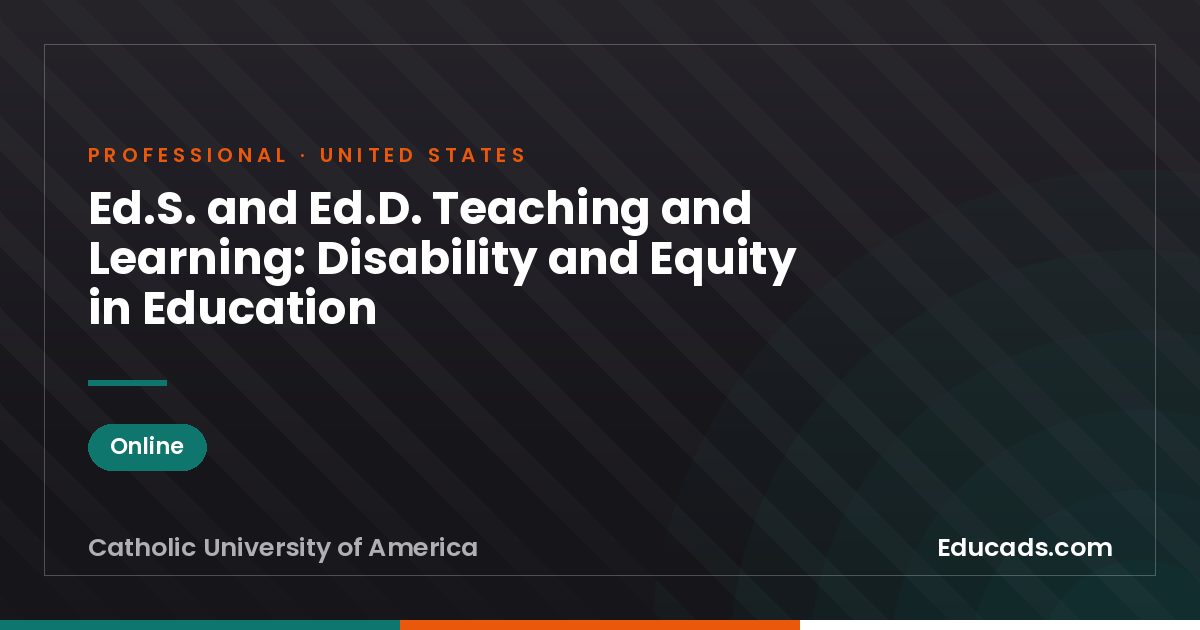 Ed.S. and Ed.D. Teaching and Learning: Disability and Equity in Education