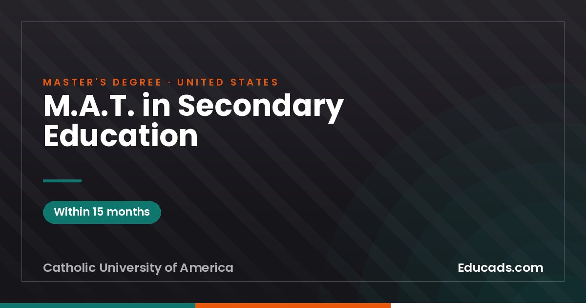 M.A.T. in Secondary Education