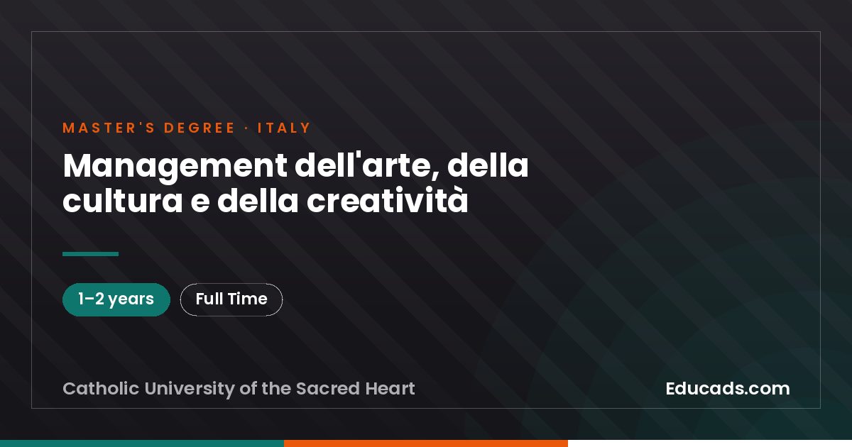 Management dell'arte, della cultura e della creatività