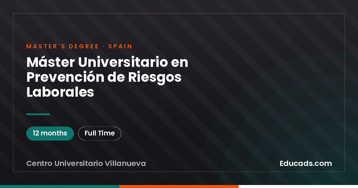 Máster Universitario en Prevención de Riesgos Laborales