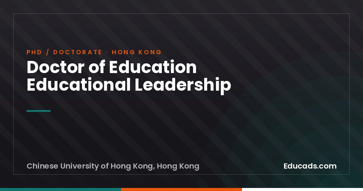 Doctor of Education Educational Leadership