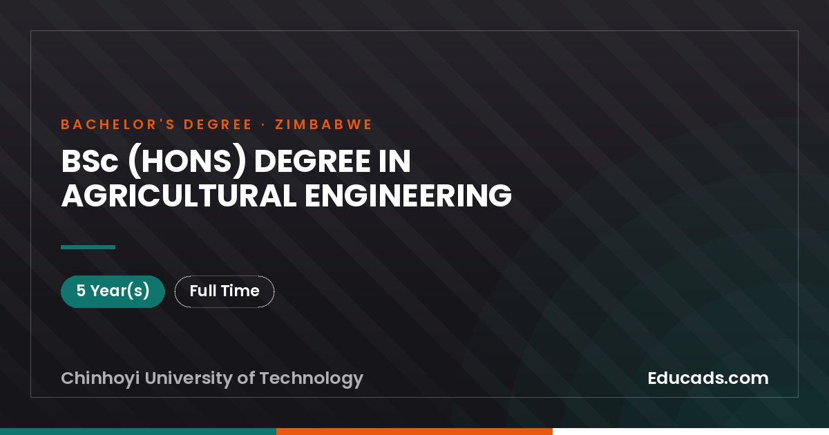 BSc (HONS) DEGREE IN AGRICULTURAL ENGINEERING