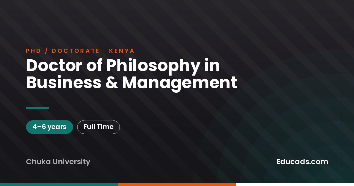 Doctor of Philosophy in Business & Management