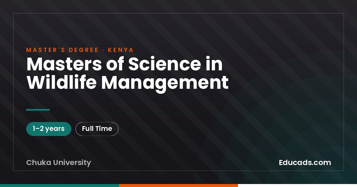 Masters of Science in Wildlife Management