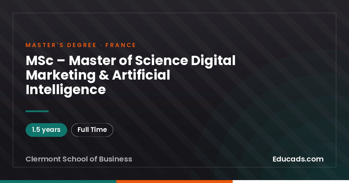 MSc – Master of Science Digital Marketing & Artificial Intelligence