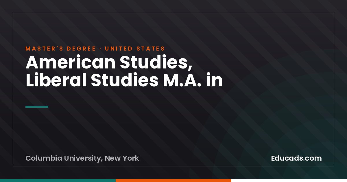American Studies, Liberal Studies M.A. in