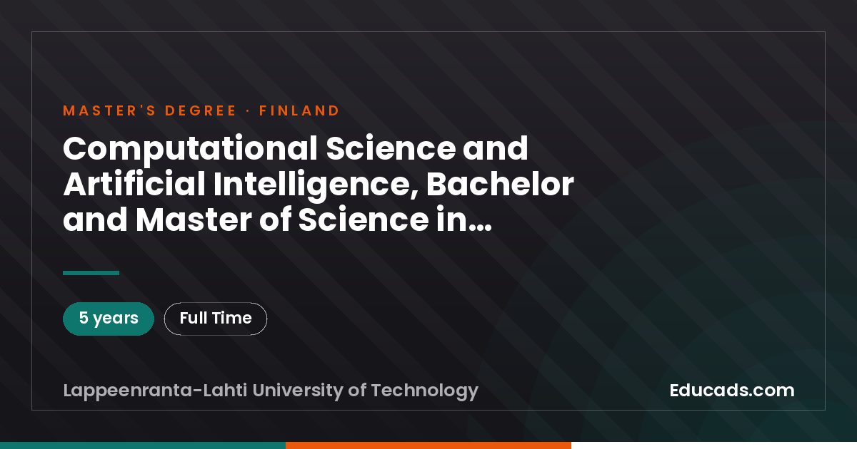 Computational Science and Artificial Intelligence, Bachelor and Master of Science in Technology