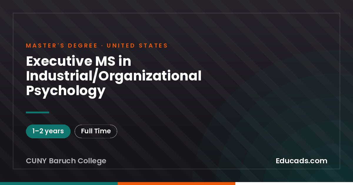 Executive MS in Industrial/Organizational Psychology