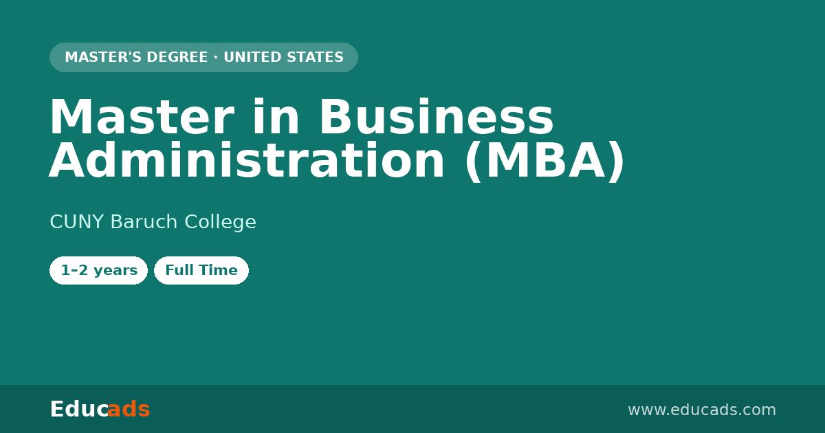 Master in Business Administration (MBA)