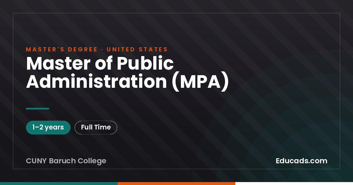 Master of Public Administration (MPA)