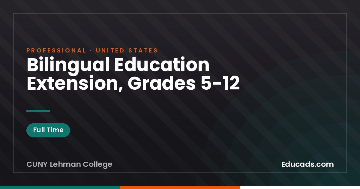 Bilingual Education Extension, Grades 5-12