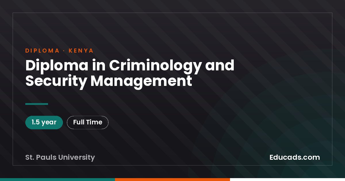 Diploma in Criminology and Security Management