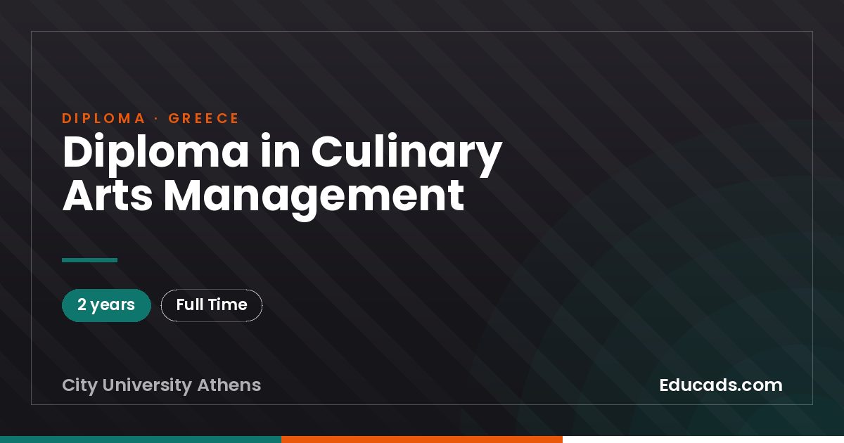 Diploma in Culinary Arts Management