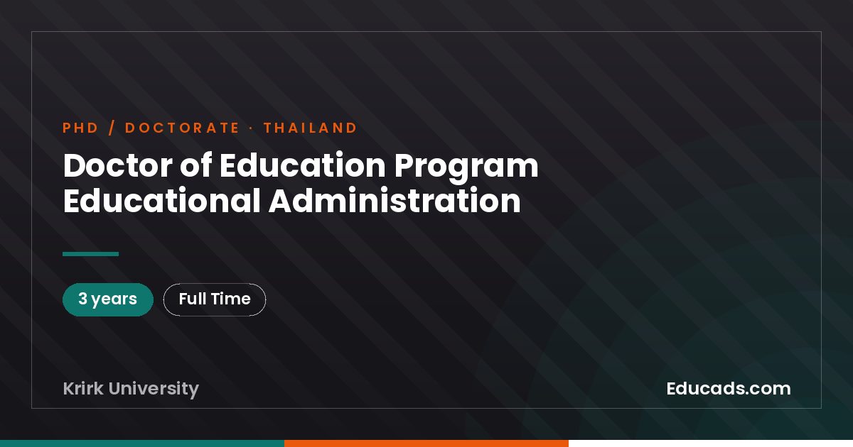 Doctor of Education Program Educational Administration