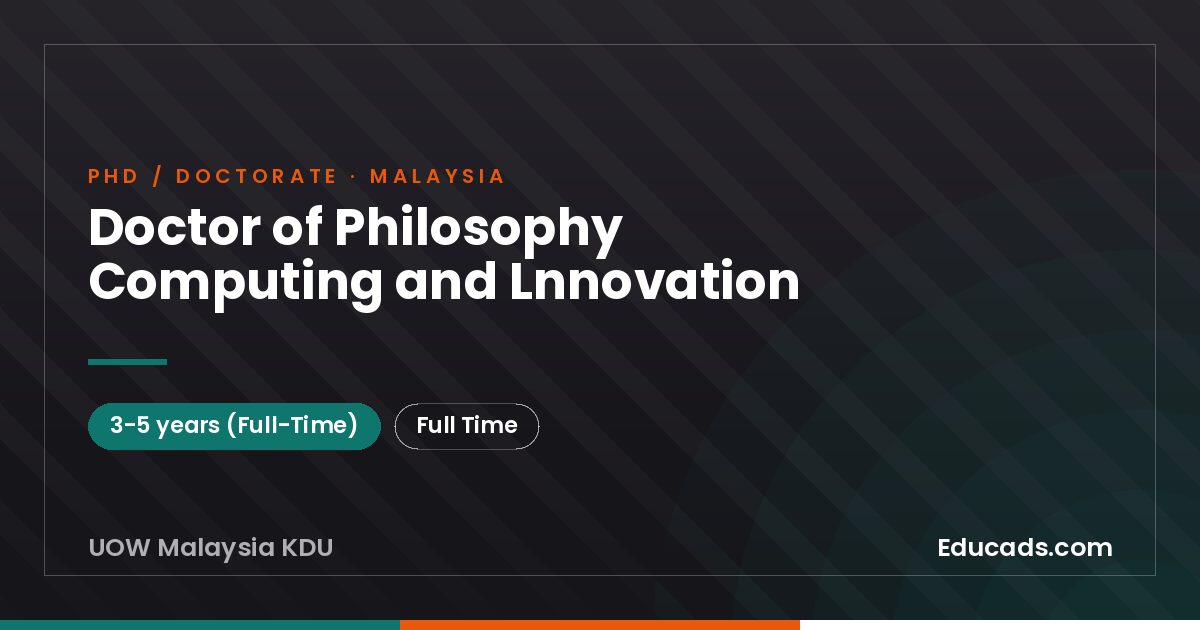 Doctor of Philosophy Computing and Lnnovation