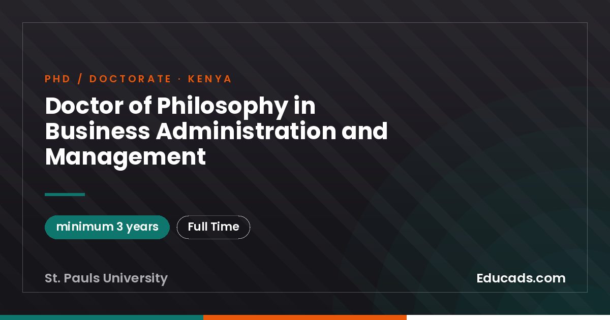 Doctor of Philosophy in Business Administration and Management