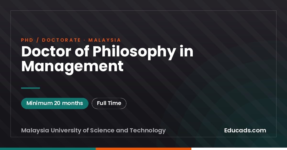 Doctor of Philosophy in Management