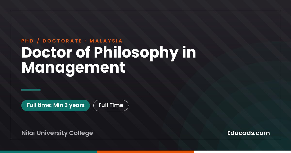 Doctor of Philosophy in Management