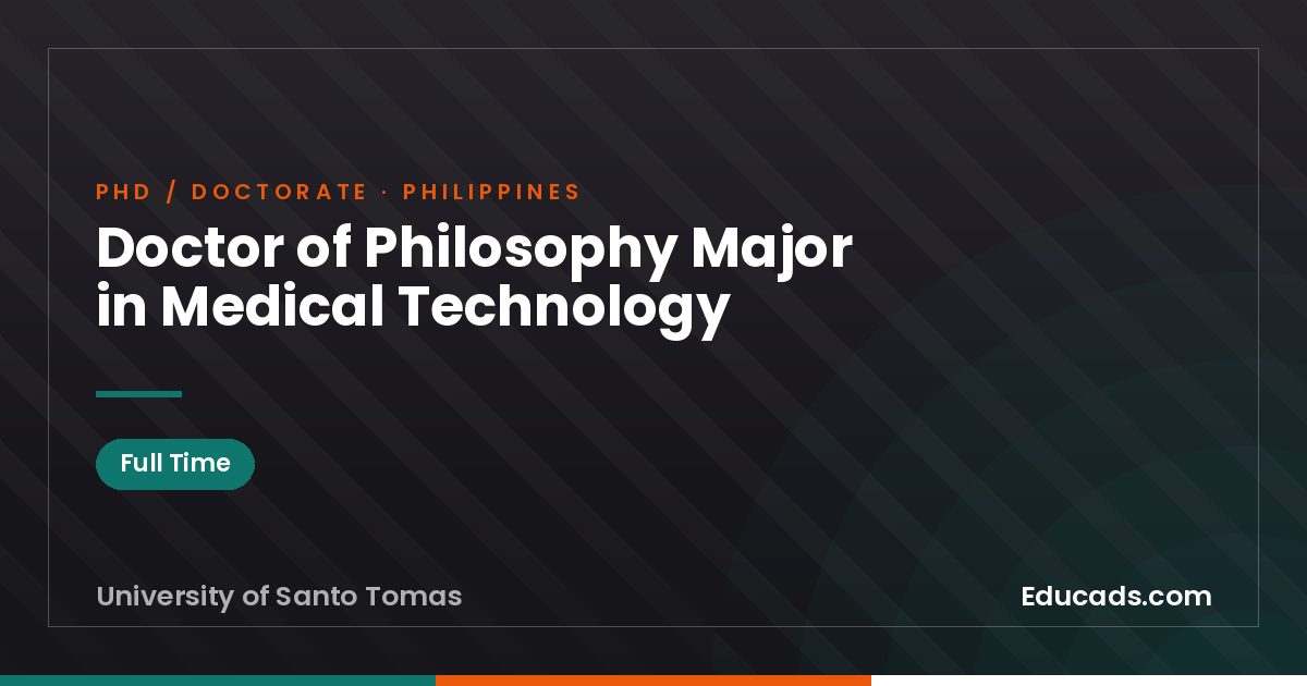 Doctor of Philosophy Major in Medical Technology