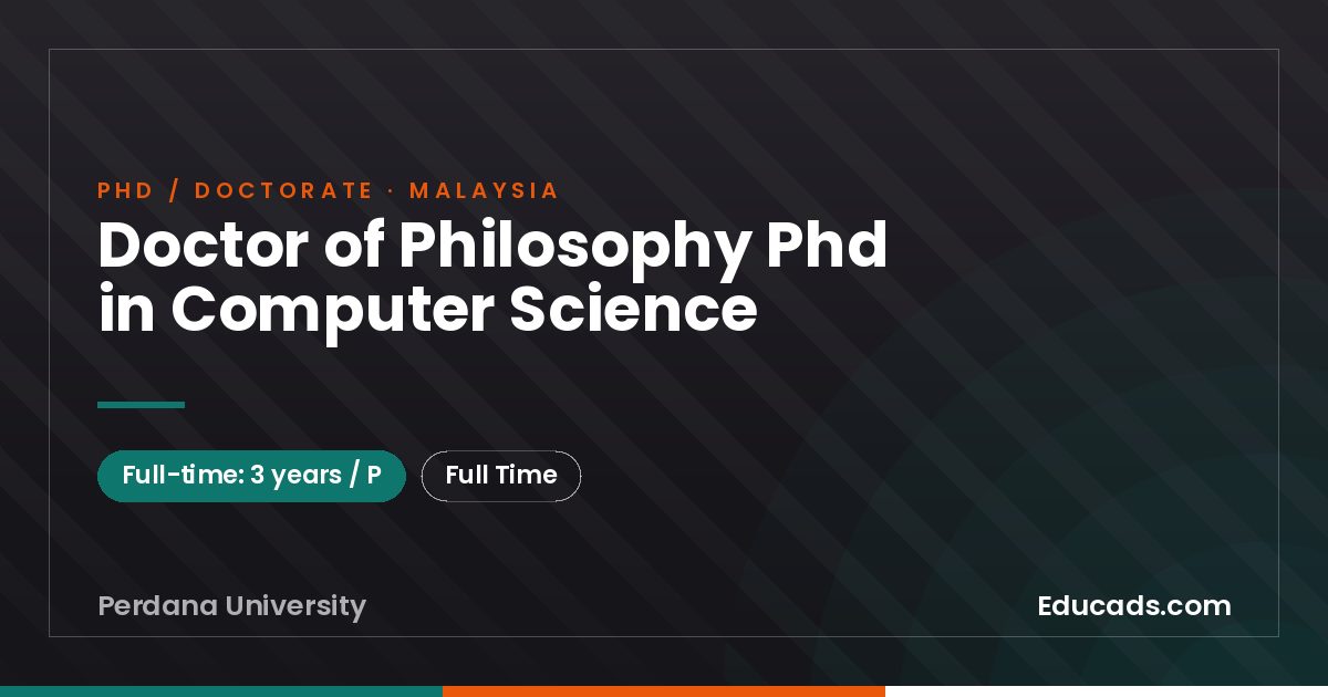 Doctor of Philosophy Phd in Computer Science