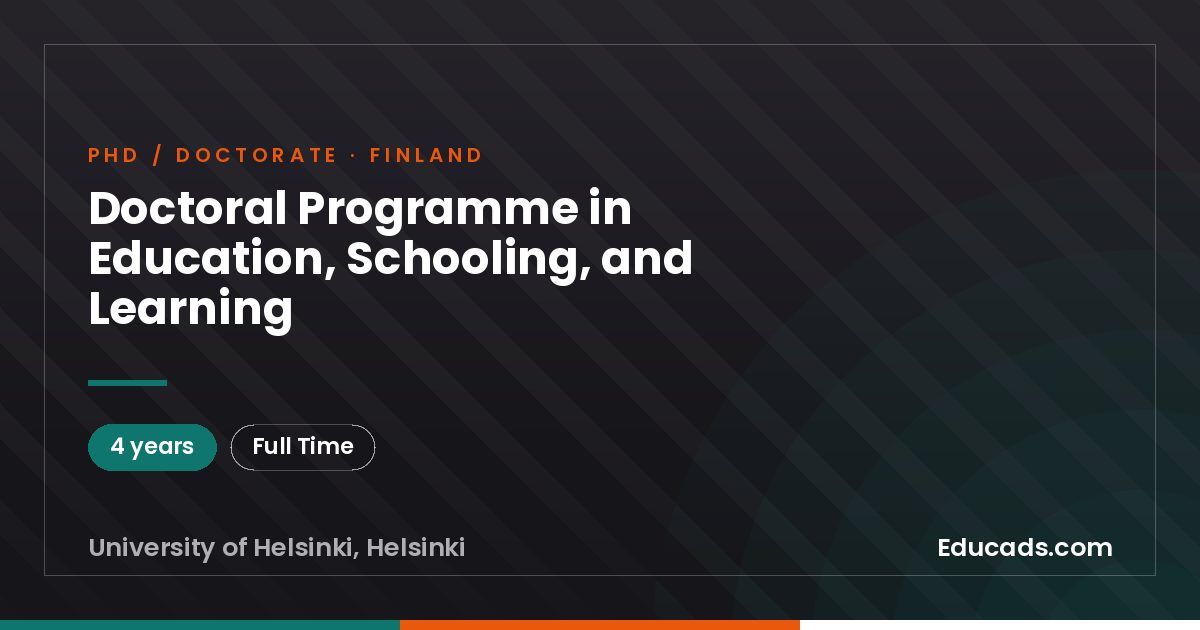 Doctoral Programme in Education, Schooling, and Learning