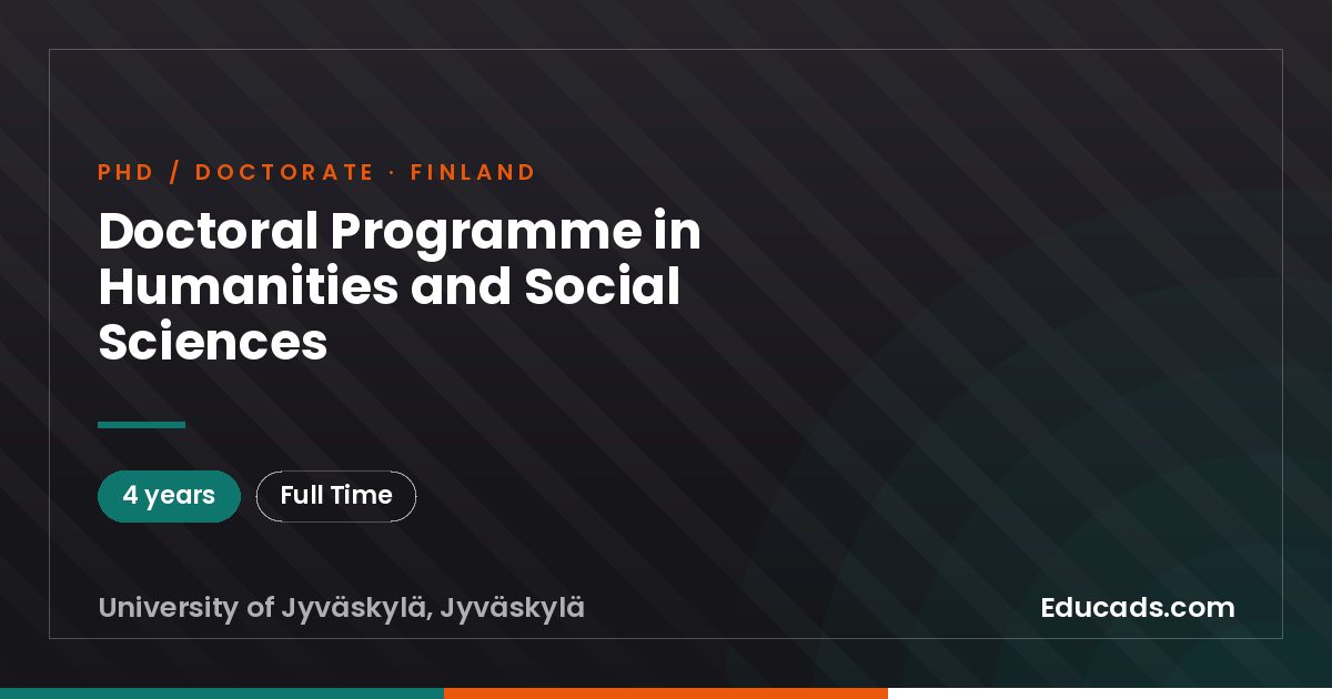 Doctoral Programme in Humanities and Social Sciences